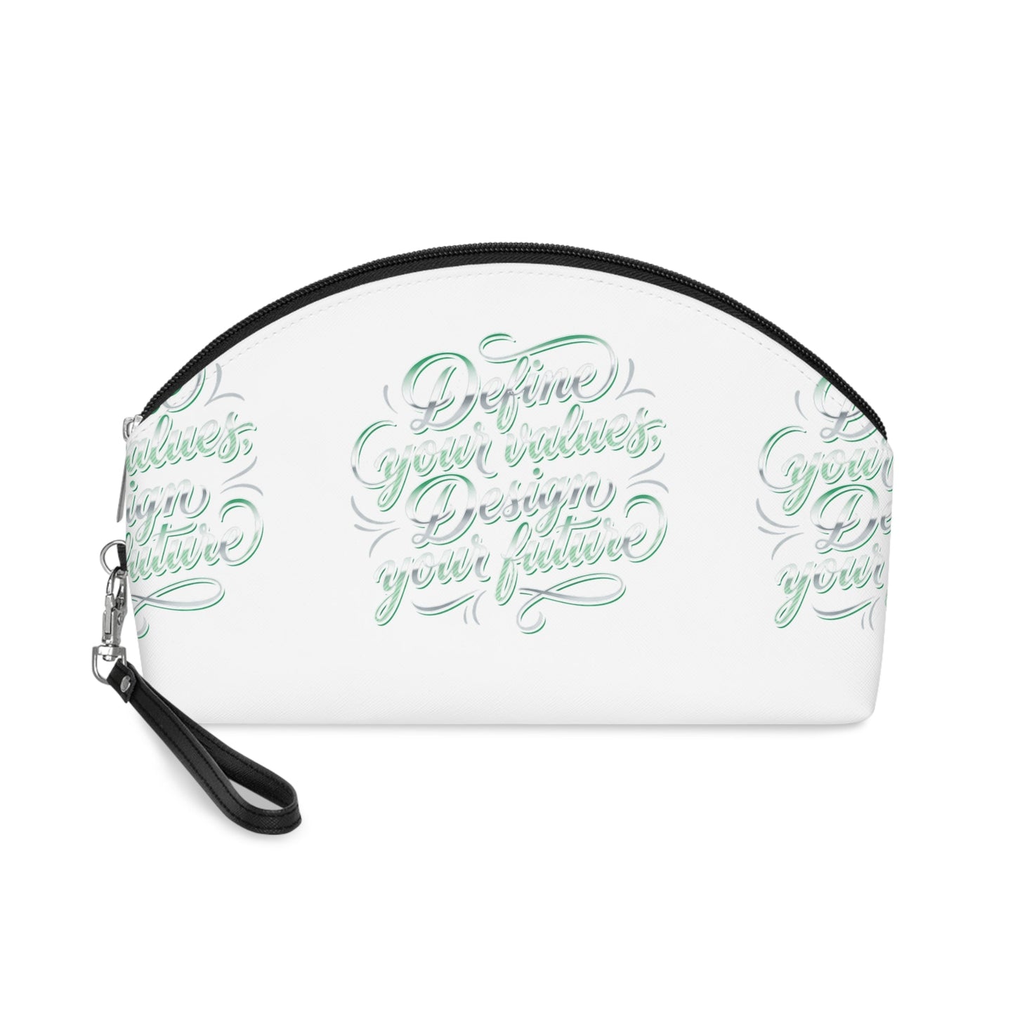 Vegan Slogan Makeup Bag — Mint Calligraphy Cosmetic Pouch (Personalize Your Design) - ConsciousValues