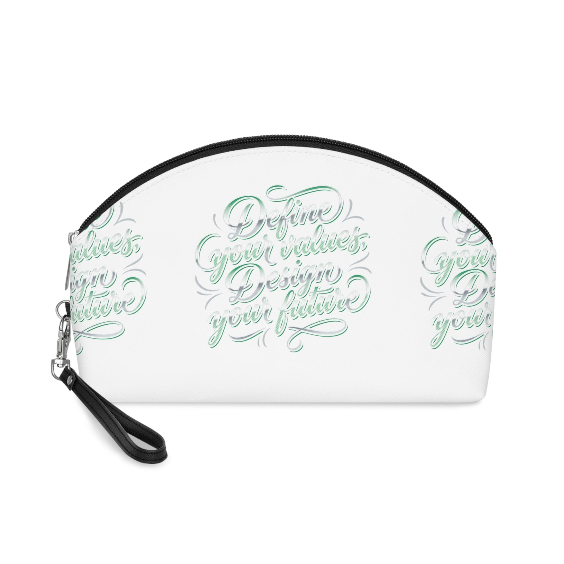 Vegan Slogan Makeup Bag — Mint Calligraphy Cosmetic Pouch (Personalize Your Design) - ConsciousValues