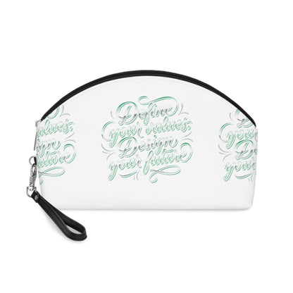Vegan Slogan Makeup Bag — Mint Calligraphy Cosmetic Pouch (Personalize Your Design) - ConsciousValues