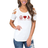 New Peace Love Vegan Woman's Tees With Shoulder Cut Outs! - ConsciousValues