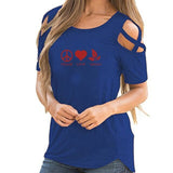 New Peace Love Vegan Woman's Tees With Shoulder Cut Outs! - ConsciousValues