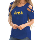 New Peace Love Vegan Woman's Tees With Shoulder Cut Outs! - ConsciousValues