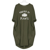 Powered by Plants Vegan Long T-Shirt or Nightgown! - ConsciousValues