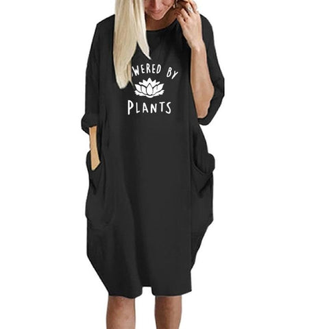 Powered by Plants Vegan Long T-Shirt or Nightgown! - ConsciousValues