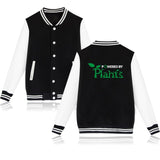 Powered By Plants Vegan Print Baseball Style Jacket! - ConsciousValues