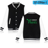 Powered By Plants Vegan Print Baseball Style Jacket! - ConsciousValues