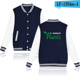 Powered By Plants Vegan Print Baseball Style Jacket! - ConsciousValues